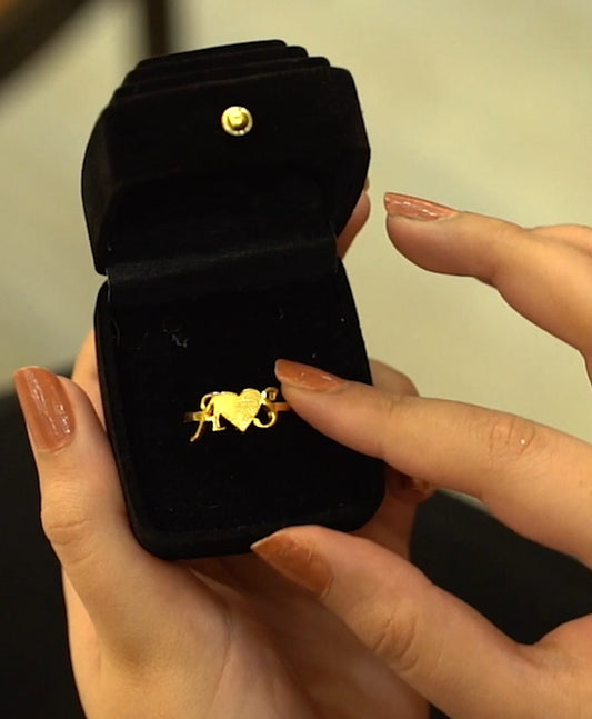 Alphabet Heart Ring