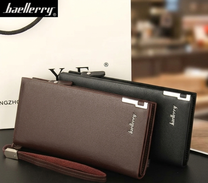 Baellerry Unisex Long Wallet – Premium PU Leather Clutch Organizer for Mobile, Cards & Cash